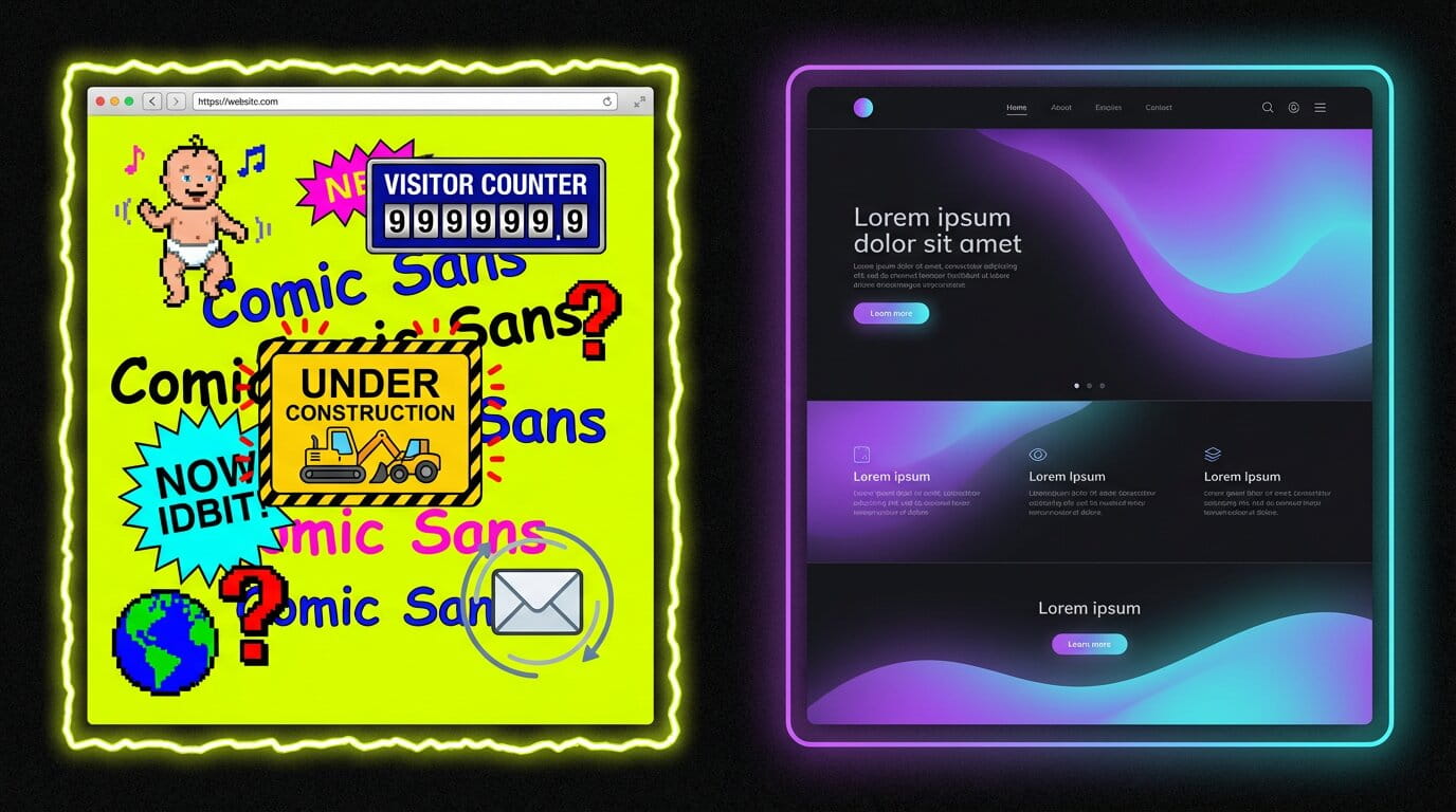 Before and after website transformation