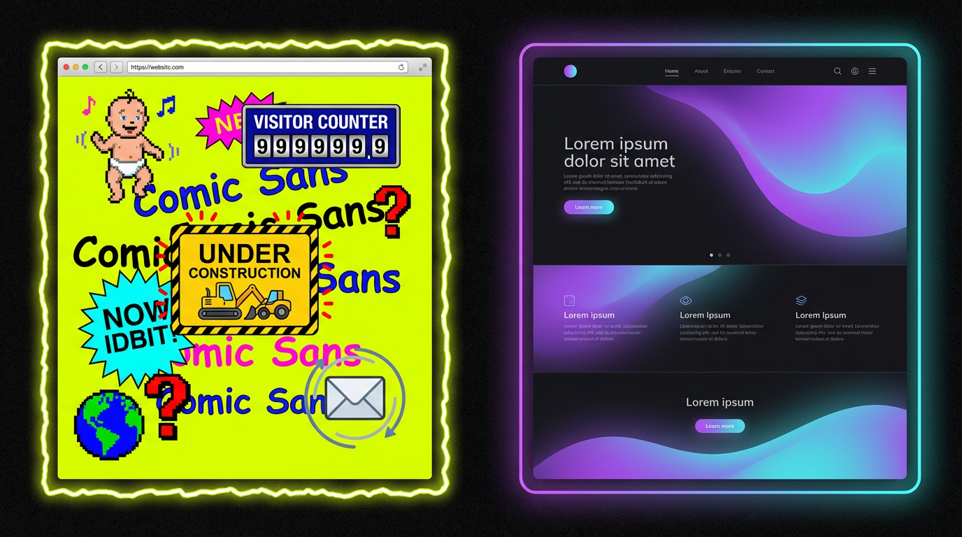 Before and after website transformation